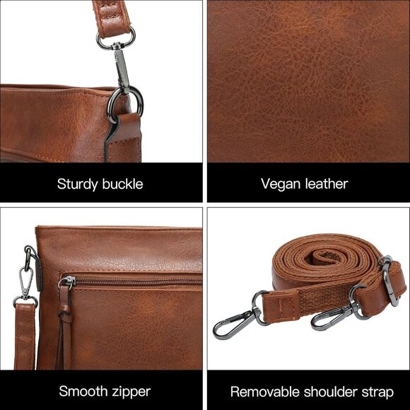 Women Crossbody Bag Set Leather Small Lightweight Travel Purse - Picture 5 of 8